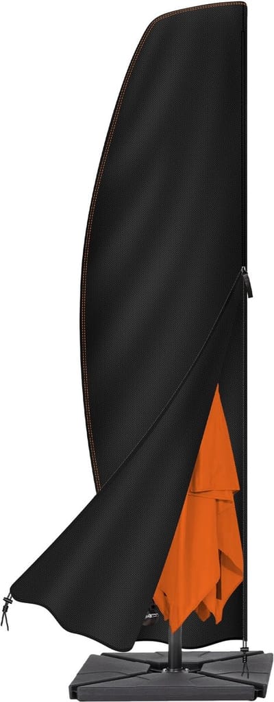 Dailygoods - Waterdichte Parasolhoes van 420D Oxford-stof met Ritssluiting - Zwart