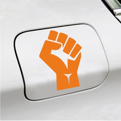 Bumpersticker - Vuist - 13 X 9 - Oranje