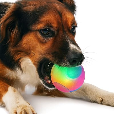 Nobleza Lichtgevende speelbal hond - Maat L - Diameter 6,5 cm - Honden speelgoed - Hondenbal - Verlichte bal hond