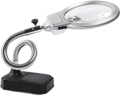 Vergrootglas met licht - Bureau loep - Hobby en lezen - 10x en 20x vergroting - 10 cm lens - Zwart
