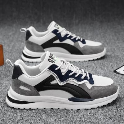 Herenschoenen Nieuwe Lente Trend Veelzijdige Sportschoenen Mode Veterschoenen Heren Sneakers Outdoor Hardloopschoenen 39 white