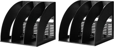 Stabiele Desk File Organizer met 3 Compartimenten voor Documenten, Tijdschriften en Boeken - Ideale Oplossing voor Bureauopslag en Organisatie