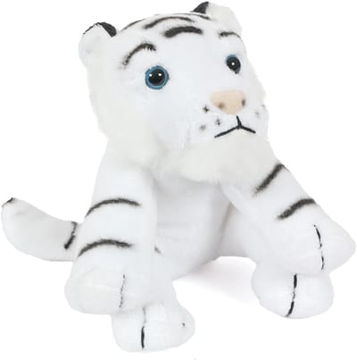 PIA Soft Toys - Pluche Knuffeldier Tijger - wit - 16 cm
