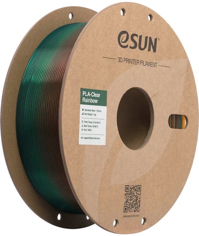 eSun PLA-Clear Rainbow Doorschijnend regenboog A / Transculant Rainbow A 1 kg - 1.75mm - 3D printer filament