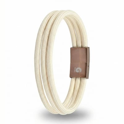 Armband Dames Touw Creme Textiel Nylon 19.5cm Galeara Design ZEUS