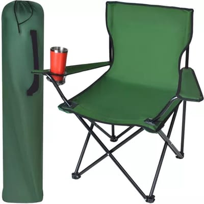 MOZY - Visstoel - Groen - tot 100 kg - met Bekerhouder - Inklapbaar - Campingstoel - Vissen - Vissersstoeltje