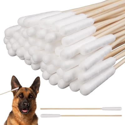 Grote 200 Stuks Katoenen Wattenstaafjes voor Huisdieren, Ideaal voor Oorreiniging van Honden en Katten, Lange 15 cm Sticks voor Effectieve Verzorging