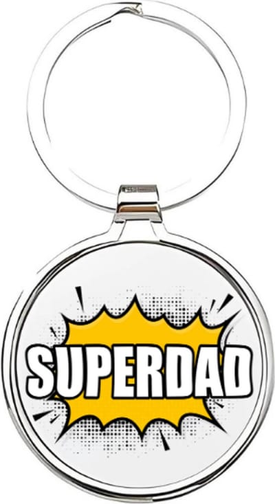 Akyol - superdad Sleutelhanger - Vader - de leukste vaders - vader sleutelhanger - papa sleutelhanger - sleutelhanger papa - familie sleutelhanger - vaderdag cadeautje - papa cadeau - dad - stiefvader - schoonvader - fathersday - 4 x 7,5 CM
