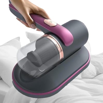 Matrasstofzuiger Draadloos - Bedstofzuiger Hand - Hygiënisch slapen - 10Kpa Zuigkracht - 26x26x8 cm - Paars