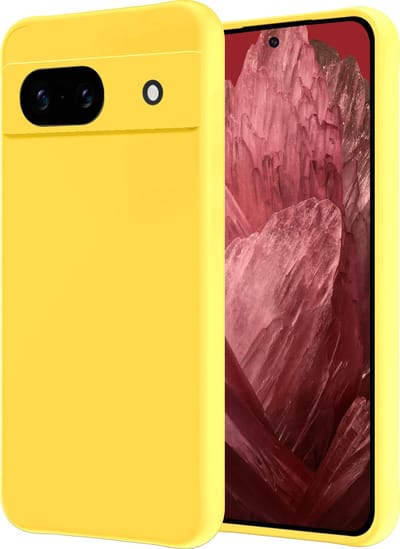 Hoesje - Geschikt voor Google Pixel 8a - Sterk & Shockproof - Hoes Cover - Siliconen Case - Geel