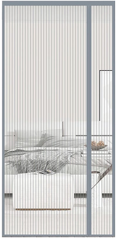 Dailygoods - Magnetisch vliegengaas - Anti-muggengaas - Duurzaam en eenvoudig te installeren - 80 x 200 cm - Geschikt voor huisdieren - Grijs