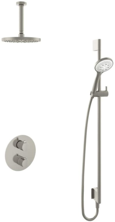 Hotbath Buddy - Inbouw Regendoucheset - Thermostatisch - Plafondbuis 15 cm - Hoofddouche 200 mm - Ronde Handdouche 3 Standen - Glijstang 900 mm - met 2-Weg Stop-Omstel - Waterbesparend - V02