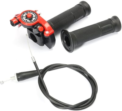 Dailygoods - Quick Action Gashandvat - Antislip Greep - Rood - Geschikt voor 125cc 140cc 150cc Pit Fiets - Met Gaskabel