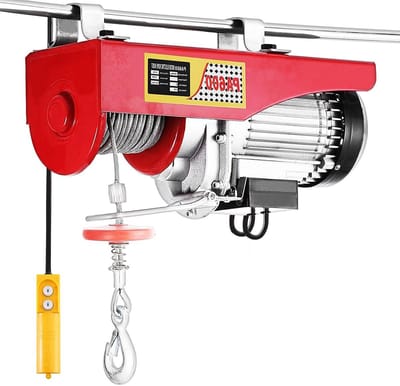 Elektrische Lier - Hefmachine Katrol - Zware Lasten Hef - Compact Krachtig - 200 kg Capaciteit - Rood
