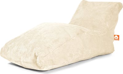 Whoober loungestoel zitzak Bali XL ribcord crème - Zacht en comfortabel - Wasbaar