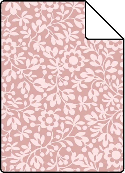 Proefstaal ESTAhome behang bloemetjes licht roze - 26.5 x 21 cm - 131674-S