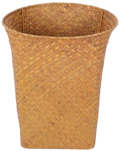 Handgeweven vuilnisemmer van wilgenhout, stijlvolle prullenbak voor slaapkamer en badkamer, eco-vriendelijk design