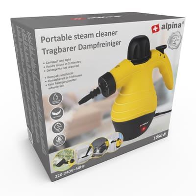alpina Stoomreiniger - Handstoomreiniger - Compact & Draagbaar - Doodt Bacteriën - met 10 Accessoires - 1050 Watt