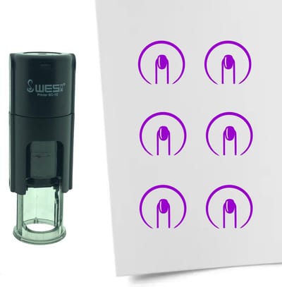 CombiCraft Stempel Nagels 10mm rond - paarse inkt