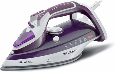 Ariete 6243/00 Stoomstrijkijzer - keramische zoolplaat - 2200 W - druppelstop - verticaal stomen - zelfreinigend