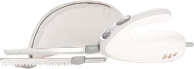 AMA® Elektrisch Broodmes - Broodsnijder - Vleesmes - Draadloos - Vervangbare Messen - ‎32x12x8cm - Wit