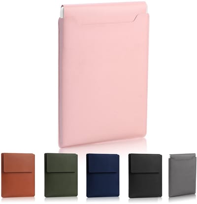 Dailygoods- Laptophoes 13,3/14 inch - Gewatteerde Laptoptas - Draagbaar - Waterdicht PU - Lichtroze - Zachte Voering