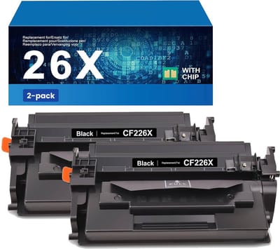 2-pack | Geschikt voor HP 26X / CF-226X Toner cartridge Zwart - Geschikt voor HP LaserJet Pro M402DN - M402DNE - M402DW - M402N - M426DW - M426FDN - M426FDW