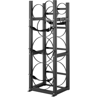 Support pour bouteilles de réfrigérant, avec 2 x 30 lbs et 3 autres petites bouteilles, Support pour bouteilles cylindriques 12,79x12,99x47,12 pouces, Support et porte-bouteilles de réfrigérant