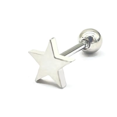 Oorpiercing Ster - RVS - 5 mm - Zilverkleurig