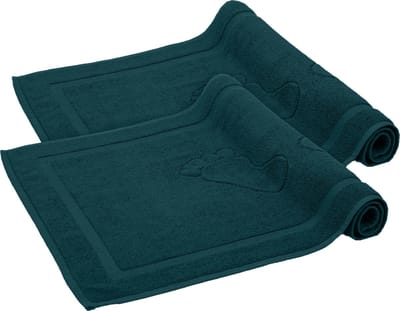 Komfortec Badmat Set - 2 stuks - Handdoek Dikte - Hotelkwaliteit - 50x80 cm - 100% Katoen - Zachte en Absorberende Douchemat/Handdoek - Petroleumblauw