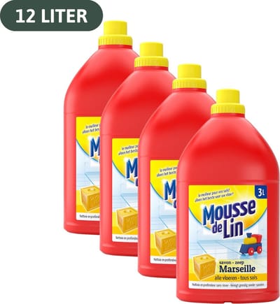 Mousse de Lin alle vloeren marseillezeep - 4 x 3L