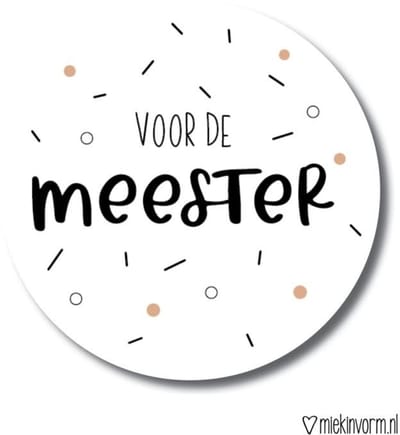 10x Sticker Meester Confetti