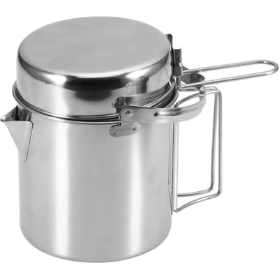 1L roestvrijstalen kookketel draagbare outdoor camping rugzak pot Short handle gray