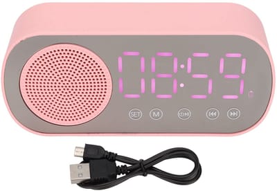 SPHProducts - Digitale Wekkerradio - Bluetooth Speaker - Oplaadbare Batterij - Roze - FM Radio - Geschikt voor Thuis en Reizen - Compact Model