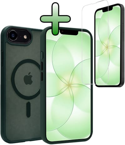 Hoesje Met Screenprotector - Geschikt voor Apple iPhone 17e - Magsafe Compatible - Sterk & Shockproof - Back Cover - Shock Proof Case - Telefoon Hoes - Donkergroen