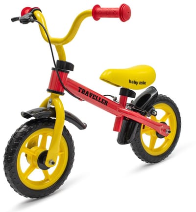 Baby Mix Traveller loopfiets 12 inch rood - Kinderloopfiets