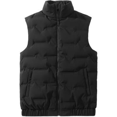 Donsjack, Vest in grote maat, Heren- en dames herfst- en winter warm vest, Mouwloos kort gilet, Licht jasje 7XL black
