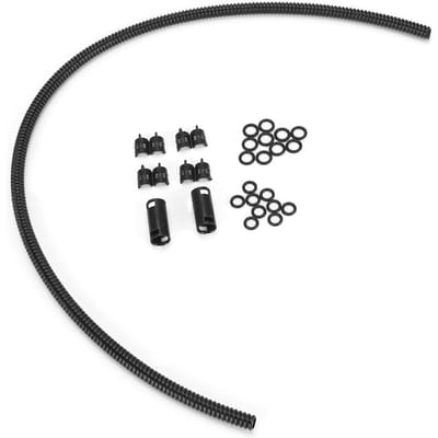 50cm 19.7in Tuyau de pulvérisateur de lave-glace Tube ondulé Kit de connecteurs Pièces de voiture universelles black