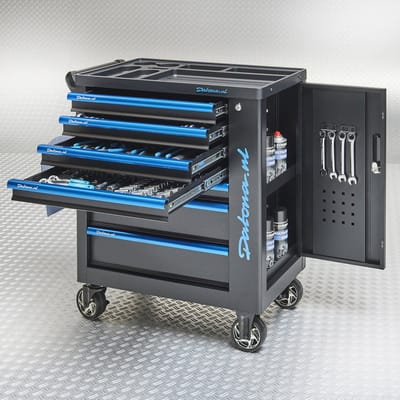 Datona® Gereedschapswagen 'Black-Line' 7 laden + 273-delige gereedschapsset - Zwart