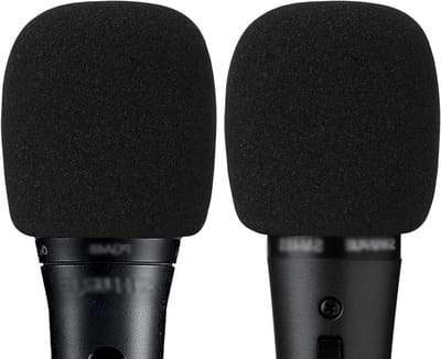 Microfoon Schuim Windscreen Geschikt voor Handheld Vocal Microfoons - Antipop Schuimfilter en Windbescherming (Zwart) - 2 Stuks, Ideaal voor Shure SM48, SM58 en BETA58A