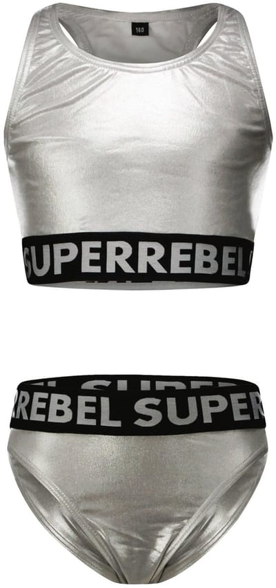 SuperRebel R501-5003 Meisjes tanktop bikini-silver foil-Maat 12-152