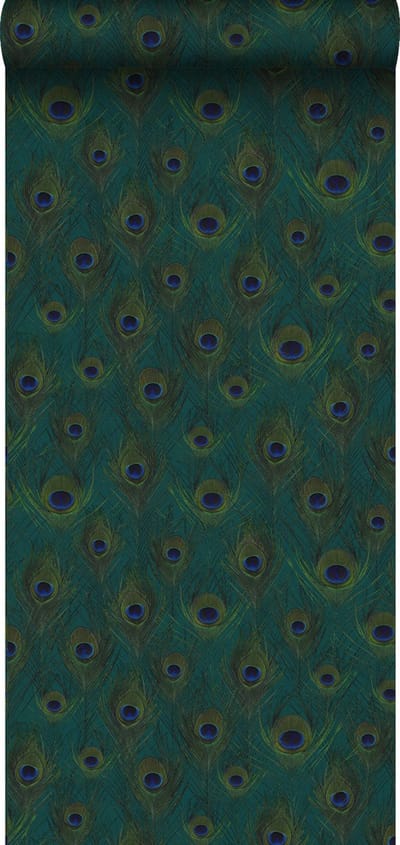Origin Wallcoverings behang pauwenveren zeegroen - 50 x 900 cm - 347764