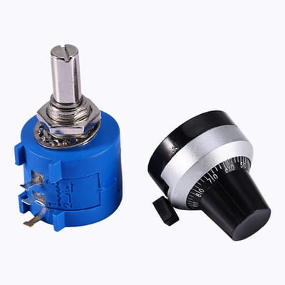 Precisie Potentiometer 10K Ohm Draaibaar 10 Omwentelingen - Instelknop Inclusief