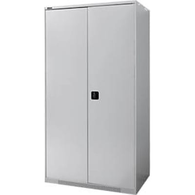 Schäfer Shop Genius zware werkkast FS, plaatstaal, B 1055 x D 620 x H 1950 mm, 5 OH, wit aluminium, tot 1000 kg
