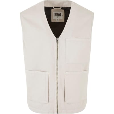 Urban Classics Organic Cotton Vest Cloud Maat: XL | Bodywarmers Outlet | Heren | Wit