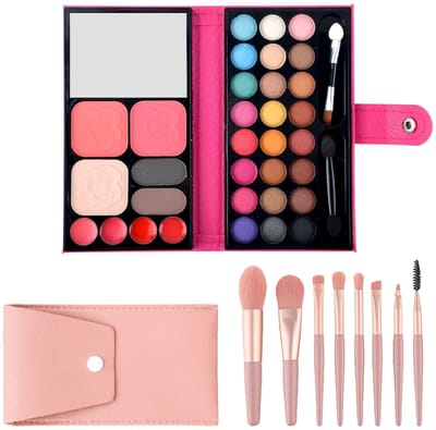 Store_8 - Make-up Set voor Kinderen - 33 Kleuren - Veilig en Wasbaar - Inclusief 8 Kwasten in Tas - Creatief en leuk - Geschikt voor kinderen - Mul...
