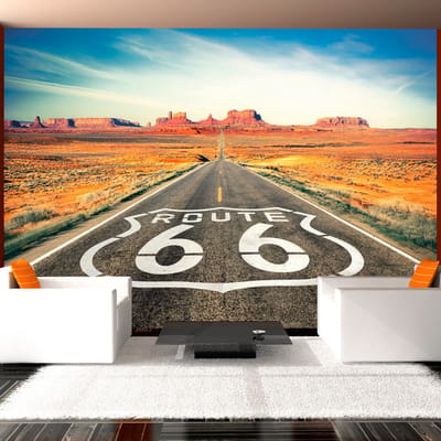 98cm X 70cm - Zelfklevend fotobehang - Route 66 , Premium Print