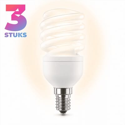3x Spiraal Spaarlamp E14 - 11W - Daglicht (6400K) - 550 lm - 10 jaar - Niet Dimbaar
