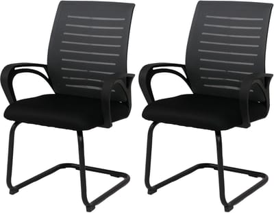 Set van 2 eetkamerstoelen MCW-K51, stoel met armleuningen, stof/textiel (250 g/m²) MVG ~ grijs, frame zwart