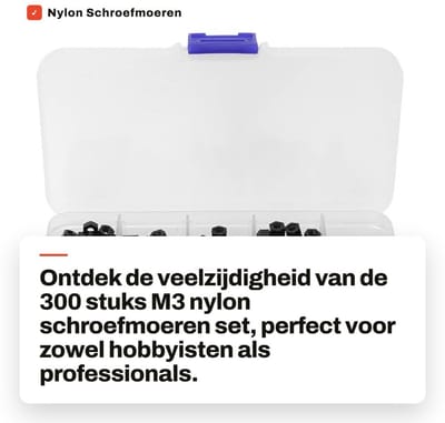 Dailygoods - Nylon Schroefmoeren Set - 300 Stuks M3 - Duurzaam en Praktisch - Wit - Voor Diverse Toepassingen - Inclusief Afstandhouders